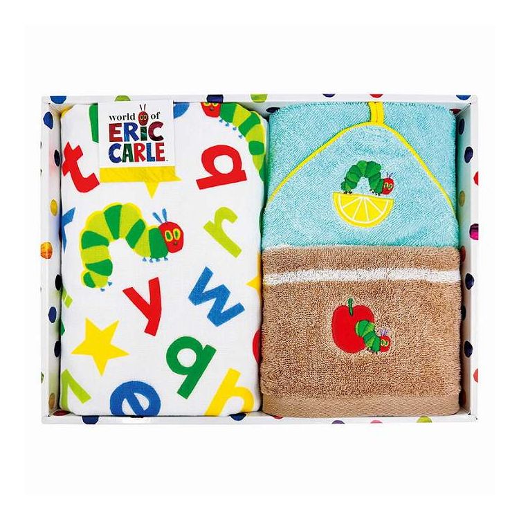 絵本で大人気のキャラクターのタオルセット【セット内容】-サイズ：フェイスタオル:34×80cm、ループ付ウォッシュタオル:34×34cm重量/容量：0.5kg箱サイズ：27×35.8×5.5cm材質：綿100%【代引きについて】こちらの商品は、代引きでの出荷は受け付けておりません。【送料について】北海道、沖縄、離島は送料を頂きます。