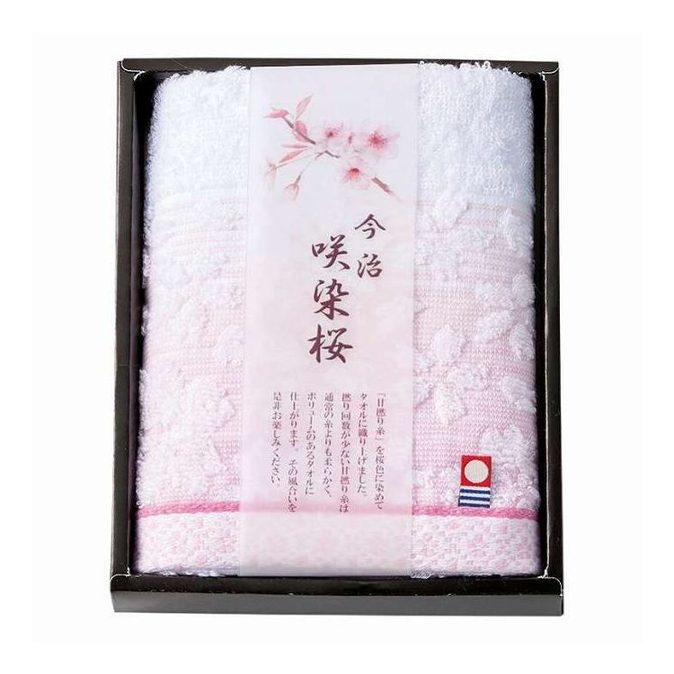 「甘撚り糸」を桜色に染めてタオルに織り上げました。撚り回数が少ない甘撚り糸は通常の糸よりも柔らかく、ボリュームのあるタオルに仕上がります。その風合いを是非お楽しみください。日本製今治マーク（第2019-0352号）【セット内容】-サイズ：33×75cm重量/容量：-箱サイズ：19×15.5×4cm材質：綿100%【代引きについて】こちらの商品は、代引きでの出荷は受け付けておりません。【送料について】北海道、沖縄、離島は送料を頂きます。