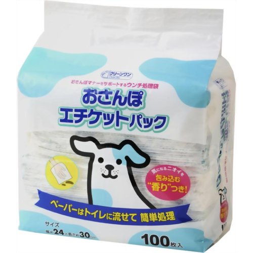 【商品詳細】ペーパーはトイレに流せて簡単処理。気になるにおいを包み込む“香り”つき！静電気で袋が開きにくくなることがなく、排便後すぐにウンチを拾うことができるエチケットパック(犬用お散歩グッズ)です。ポリ袋からティッシュとウンチを取り出せば、水洗トイレに流せます。ポリ袋はかわいいイラストが描かれ、見た目もキュート。成分主成分：ポリエチレン、水解紙、香料サイズ:約24×30cm原産国日本【送料について】北海道、沖縄、離島は送料を頂きます。おさんぽエチケットパック 香り付き単品30枚単品100枚100枚×3個100枚×6個100枚×12個100枚×20個おさんぽエチケットパック 無香単品100枚100枚×3個100枚×6個100枚×12個100枚×20個単品200枚200枚×3個200枚×6個200枚×12個