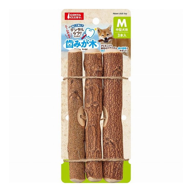 【取り寄せ品のご注意事項（ご注文前にご確認ください）】・本商品は原則注文後のキャンセルはお受けできません。・本商品と他商品で同梱注文をいただき、仮に他商品が完売等でご用意できない場合でも本商品は発送させていただきます。・本商品を複数（2点以上）注文いただき、完売等で注文数のご用意できない場合でもご用意できた数量は発送させていただきます。【商品説明】歯みが木のリニューアルとアイテム追加 インドの民間療法「アーユルヴェーダ」で薬木として位置づけられているニームの木を用い、犬が齧ることで口内の清潔を保つことができる棒状の玩具。【商品詳細】・材質/素材ニームの木・原産国または製造地バングラデシュ・商品使用時サイズ幅150×奥行23×高さ23mm・諸注意・自然素材を使った手作りおもちゃです。形、色、大きさ、重さなど多少の違いがあります。また、一部に色の異なる部分や樹皮の状態にバラつきがありますのでご了承ください。【送料について】北海道、沖縄、離島は送料を頂きます。