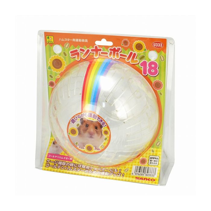 【取り寄せ品のご注意事項（ご注文前にご確認ください）】・本商品は原則注文後のキャンセルはお受けできません。・本商品と他商品で同梱注文をいただき、仮に他商品が完売等でご用意できない場合でも本商品は発送させていただきます。・本商品を複数（2点以上）注文いただき、完売等で注文数のご用意できない場合でもご用意できた数量は発送させていただきます。【商品説明】遊びながら運動できる楽しいホイール。ケージ掃除の時には簡易シェルターにも！ゴールデンハムスターのための運動グッズ！・材質/素材K-レジン・原産国または製造地中国・商品使用時サイズホイール径：約18cm【送料について】北海道、沖縄、離島は送料を頂きます。