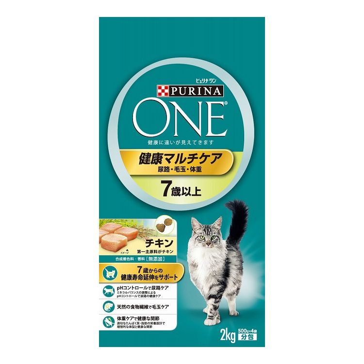 ネスレ日本 ネスレピュリナペットケア PURINA ONE ピュリナワン キャット 健康マルチケア 7歳以上 チキン 2Kg【送料無料】