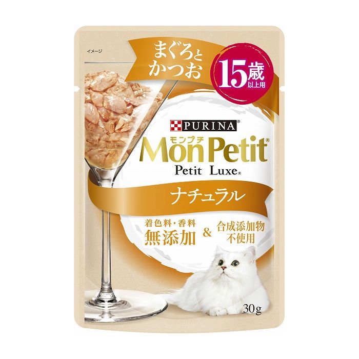 【取り寄せ品のご注意事項（ご注文前にご確認ください）】・本商品は原則注文後のキャンセルはお受けできません。・本商品と他商品で同梱注文をいただき、仮に他商品が完売等でご用意できない場合でも本商品は発送させていただきます。・本商品を複数（2点以上）注文いただき、完売等で注文数のご用意できない場合でもご用意できた数量は発送させていただきます。【商品説明】着色料・香料無添加、合成添加物も不使用のナチュラルパウチ。15歳にやさしい小さめやわらかフレーク。・原材料魚介類(かつお、まぐろ、フィッシュエキス)、チキンパウダー、フィッシュオイル、増粘多糖類、ビタミンE・賞味期限(未開封)別途パッケージに記載・メーカー名ネスレ日本 株式会社 ネスレピュリナペットケア・保存方法別途パッケージに記載・原産国または製造地タイ【送料について】北海道、沖縄、離島は送料を頂きます。