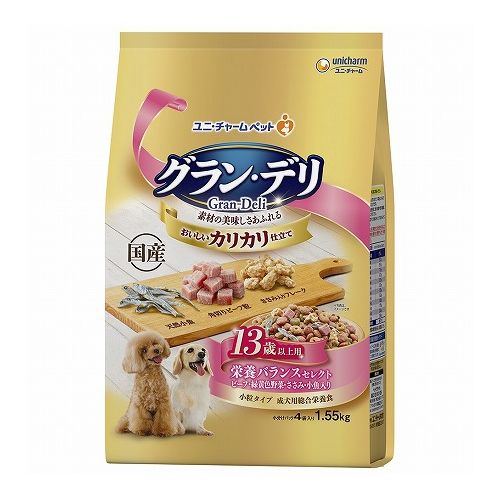 ユニ・チャーム グラン・デリ カリカリ仕立て 13歳以上用 栄養バランスセレクト 1.55kgのサムネイル