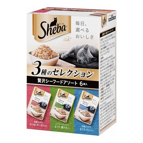 【取り寄せ品のご注意事項（ご注文前にご確認ください）】・本商品は原則注文後のキャンセルはお受けできません。・本商品と他商品で同梱注文をいただき、仮に他商品が完売等でご用意できない場合でも本商品は発送させていただきます。・本商品を複数（2点以上）注文いただき、完売等で注文数のご用意できない場合でもご用意できた数量は発送させていただきます。【商品説明】商品説明厳選素材を使用した、魚介のうまみたっぷりのごちそうフレーク。1箱で3つの味が楽しめるセレクションパック。・原材料(成分)【お魚ミックスまぐろ・たい入り】魚類(かつお、白身魚、たい、まぐろエキス等)、かつお節、増粘多糖類、調味料(アミノ酸等)【シーフードミックスまぐろ・蟹かま入り】魚類(かつお、まぐろエキス等)、小海老、蟹かま、かつお節、増粘多糖類、調味料(アミノ酸等)、トマト色素【お魚ミックスかつお・サーモン入り】魚類(かつお、サーモン等)、かつお節、増粘多糖類、調味料(アミノ酸等)、パプリカ色素・賞味／使用期限(未開封)※仕入れ元の規定により半年以上期限の残った商品のみ出荷致します24ヶ月・原産国または製造地タイ・保存方法別途パッケージに記載・メーカー名マースジャパンリミテッド【送料について】北海道、沖縄、離島は送料を頂きます。