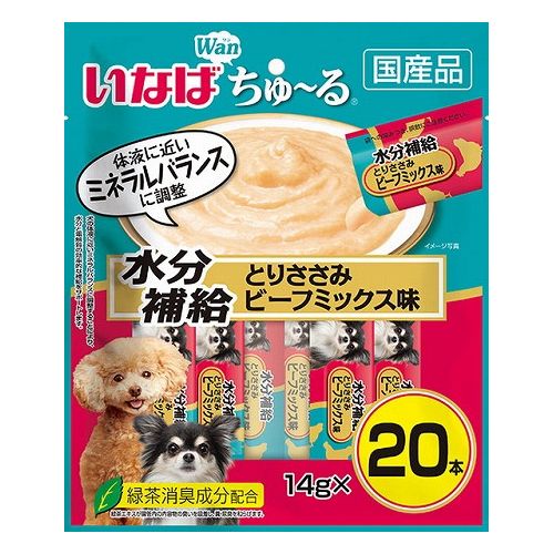 【取り寄せ品のご注意事項（ご注文前にご確認ください）】・本商品は原則注文後のキャンセルはお受けできません。・本商品と他商品で同梱注文をいただき、仮に他商品が完売等でご用意できない場合でも本商品は発送させていただきます。・本商品を複数（2点以上）注文いただき、完売等で注文数のご用意できない場合でもご用意できた数量は発送させていただきます。【商品説明】・ちゅ〜っと出して、なめるだけで簡単に栄養補給。・犬の体液に近いミネラルバランスに調整することにより、水分と電解質の効率的な補給をサポートします。・わんちゃんの好きなビーフミックス味・緑茶消臭成分配合(緑茶エキスが腸管内の内容物の臭いを吸着し、糞・尿臭を和らげます)・食べきりやすい14g●原材料(成分)鶏肉(ささみ)、果糖ぶどう糖液糖、ビーフエキス、酵母エキス、増粘安定剤(加工でん粉、増粘多糖類)、クエン酸ナトリウム、ビタミンE、緑茶エキス、紅麹色素●賞味／使用期限(未開封)24ヶ月※仕入れ元の規定により期限の半年を切った商品は出荷致しません。●保存方法別途パッケージに記載●原産国または製造地日本【送料について】北海道、沖縄、離島は別途送料を頂きます。LINKチキンミックス味 14g×20本入ビーフミックス味 14g×20本入