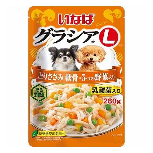 Mature Dog - いなばペットフード グラシアL とりささみ 軟骨・5つの野菜入り 280g