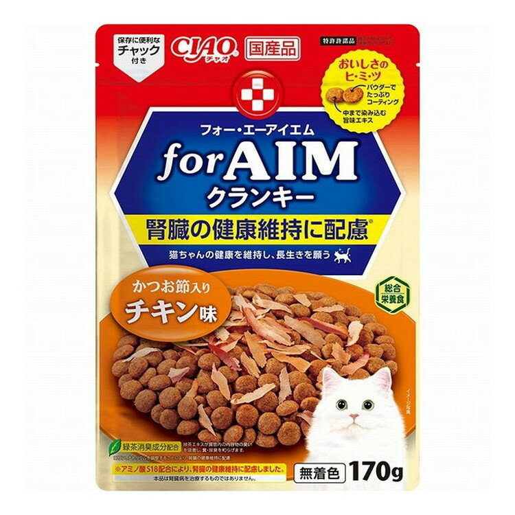 いなばペットフード CIAO forAIMクランキー かつお節入り チキン味 170g