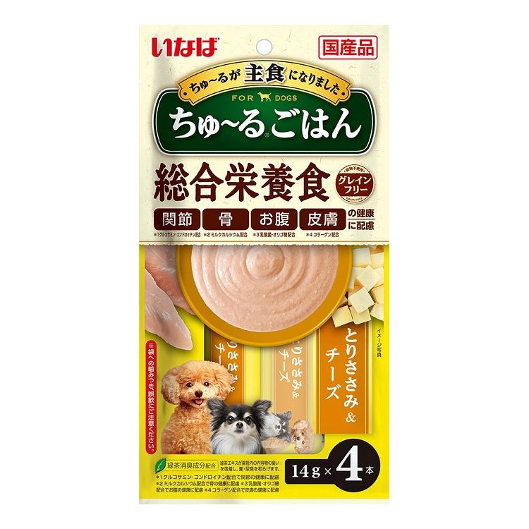 【24個セット】 いなば ちゅ~るごはん とりささみ&チーズ 14g×4本 x24【送料無料】