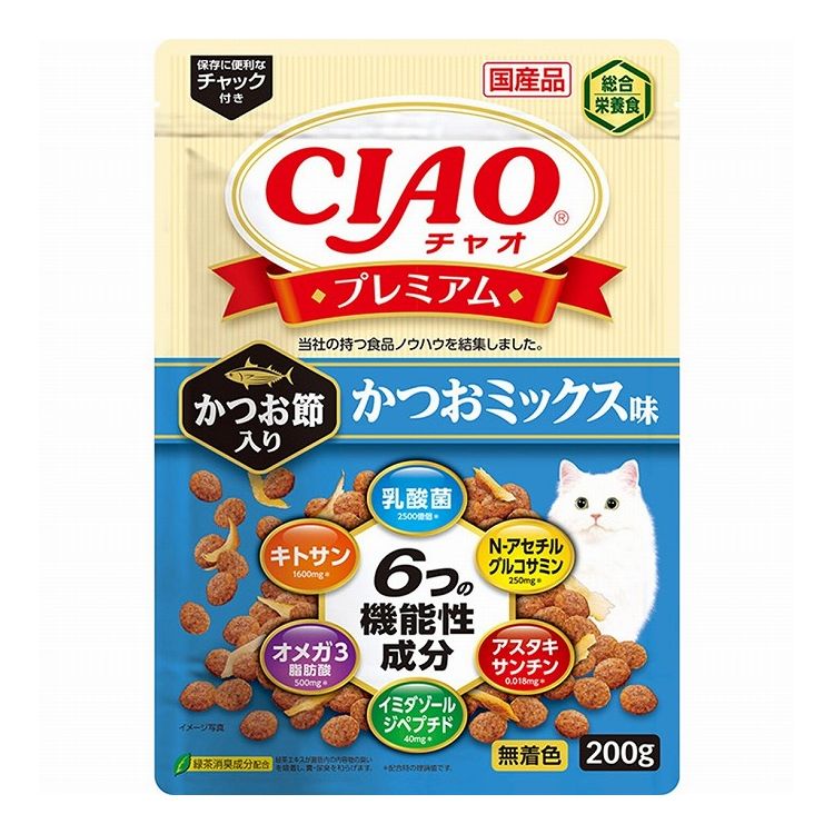 【8個セット】 CIAO プレミアム かつお節入り かつおミックス味 200g x8【送料無料】