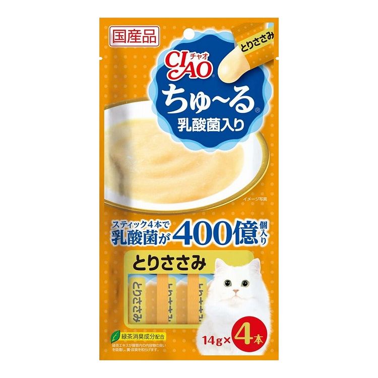 【6個セット】 CIAO ちゅ~る 乳酸菌入り とりささみ 14g×4本 x6