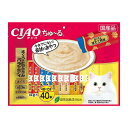 【4個セット】 CIAO ちゅ~る まぐろ・とりささみバラエティ 14g×40本 x4【送料無料】