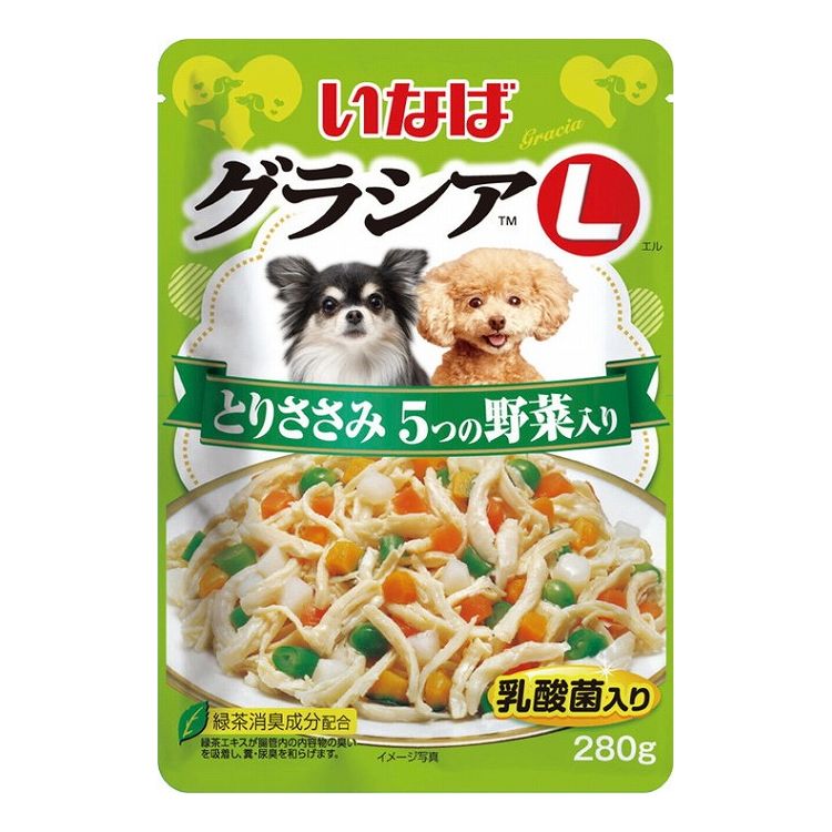 【4個セット】 いなば グラシアL とりささみ 5つの野菜入り 280g x4