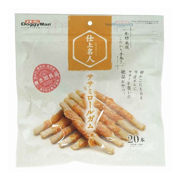 【12個セット】 ドギーマン 仕上名人 ササミロールガム 20本(10本×2袋) x12【送料無料】