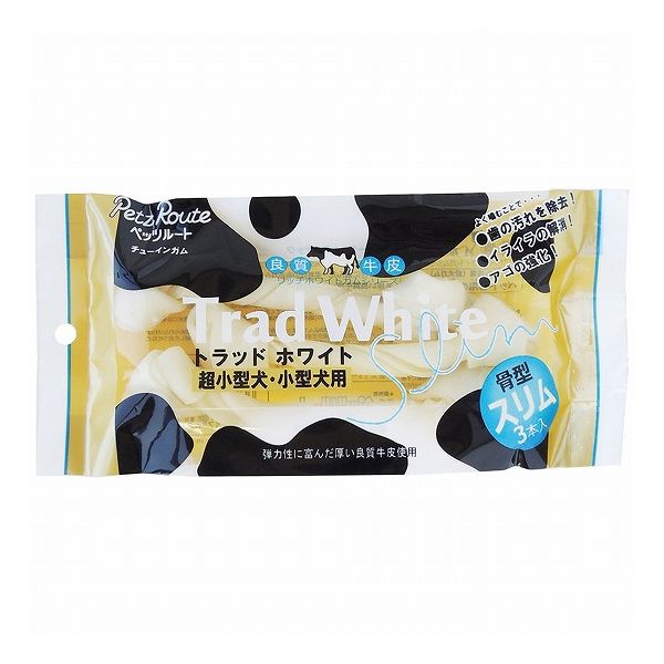 Flake Shape - 【6個セット】 ペッツルート トラッドホワイトガム 骨型 スリム 3本 x6【送料無料】