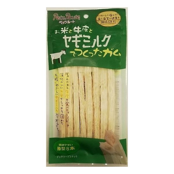 【30個セット】 ペッツルート お米と牛皮とヤギミルクでつくったガム 棒型 8本 x30【送料無料】