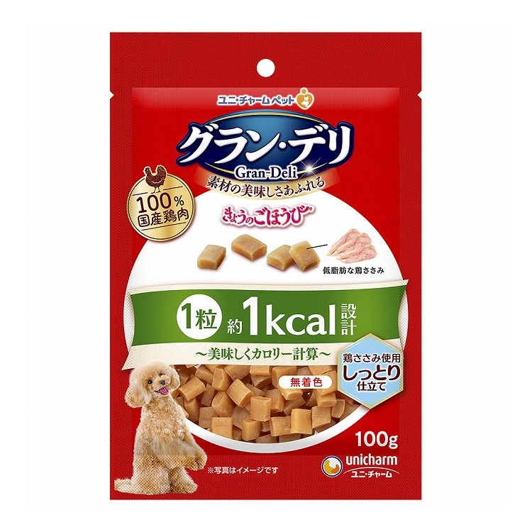 【取り寄せ品のご注意事項（ご注文前にご確認ください）】・本商品は原則注文後のキャンセルはお受けできません。・本商品と他商品で同梱注文をいただき、仮に他商品が完売等でご用意できない場合でも本商品は発送させていただきます。・本商品を複数（2点以上）注文いただき、完売等で注文数のご用意できない場合でもご用意できた数量は発送させていただきます。【商品説明】100％国産鶏肉を使用した美味しいおやつ・100％国産鶏肉を使用した美味しい国産おやつ・1粒当たり約1kcal設計・カロリ−が計算・調整しやすい・食べやすいひと口タイプ・鶏ささみ入りのおやつ・無着色●原材料(成分)ささみ、小麦粉、ゼラチン、豆類(大豆タンパク、大豆エキス)、動物性油脂、ソルビトール、グリセリン、プロピレングリコール、トレハロース、調味料、食塩、乳化剤、保存料(ソルビン酸)、リン酸塩、酸化防止剤(アスコルビン酸Na、ミックストコフェロール)●エネルギー約290kcal/100g(約1kcal/1粒)●賞味／使用期限(未開封)12ヶ月※仕入れ元の規定により3ヵ月を切った商品は出荷致しません●保存方法・高温多湿や直射日光を避け、風通しの良い場所に保管して下さい。・保管状態によっては、風味が落ちる場合がありますが、与えても差し支えありません。・開封後はほこりや虫が入らないよう、チャックを閉じて、要冷蔵にて保管し、早めに使い切ってください。・食品、食器、おもちゃ、ペット用品等と区別し、小児の手の届かない場所に保管して下さい。●原産国または製造地日本【送料について】北海道、沖縄、離島は送料を頂きます。