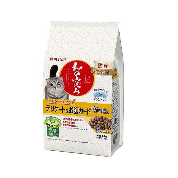 【取り寄せ品のご注意事項（ご注文前にご確認ください）】・本商品は原則注文後のキャンセルはお受けできません。・本商品と他商品で同梱注文をいただき、仮に他商品が完売等でご用意できない場合でも本商品は発送させていただきます。・本商品を複数（2点以上）注文いただき、完売等で注文数のご用意できない場合でもご用意できた数量は発送させていただきます。【商品説明】愛猫の健康面を元気なときからサポート！健康面で特に気になることを元気な時からケアし、健康維持できるよう独自の栄養設計で作られたプレミアムキャットフードです。乳酸菌の一種「フェカリス菌」とオリゴ糖を配合、腸内フローラを良好な状態に。国産削り節ミールを使用した愛猫も喜ぶうまみかつお味。●原材料(成分)肉類(ミートミール、チキンミール)、でんぷん類、穀類(小麦全粒粉、コーングルテンミール、中白糠、ホミニーフィード、小麦粉)、油脂類(動物性油脂、フィッシュオイル)、魚介類(削り節ミール、フィッシュパウダー、かつおパウダー)、ビートパルプ、粉末セルロース、オリゴ糖、活性菌(バチルスサブチルス)、β-グルカン、ユッカ抽出物、乳酸菌末(エンテロコッカス・フェカリス)、ミネラル類(カルシウム、リン、カリウム、ナトリウム、塩素、鉄、銅、マンガン、亜鉛、ヨウ素)、フマル酸、アミノ酸類(メチオニン、タウリン)、ビタミン類(A、D、E、K、B1、B2、B6、パントテン酸、ナイアシン、葉酸、コリン)、酸化防止剤(ローズマリー抽出物)●賞味／使用期限(未開封)24ヶ月※仕入れ元の規定により3ヵ月を切った商品は出荷しません。●保存方法別途パッケージに記載●原産国または製造地日本【送料について】北海道、沖縄、離島は送料を頂きます。