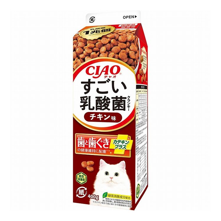 【4個セット】 CIAO すごい乳酸菌クランキー牛乳パック チキン味 400g x4【送料無料】 1