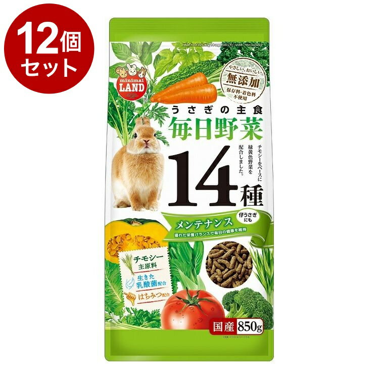 【12個セット】 マルカン うさぎの毎日野菜14種 メンテナンス 850g【送料無料】