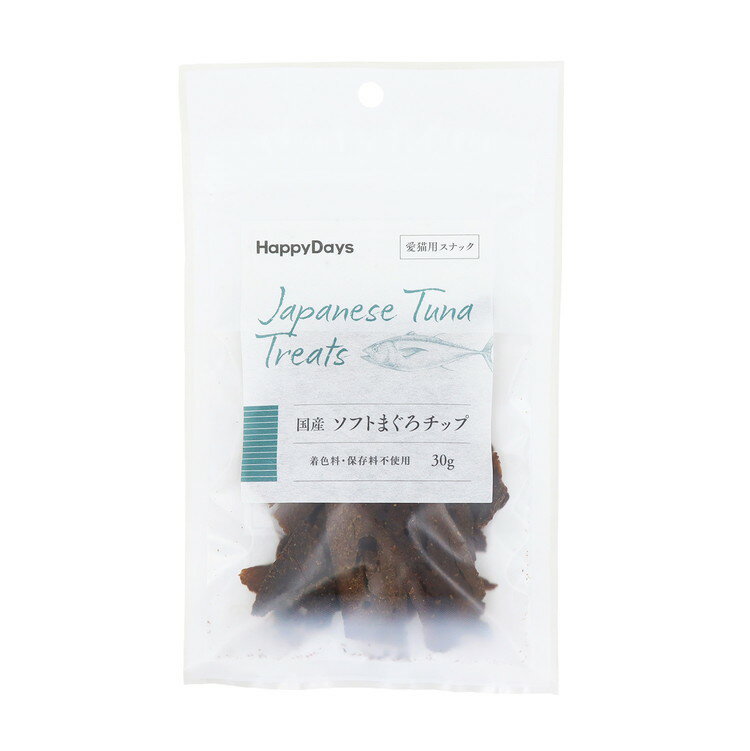 ペットプロ HappyDays 国産ソフトまぐろチップ 猫用 30g