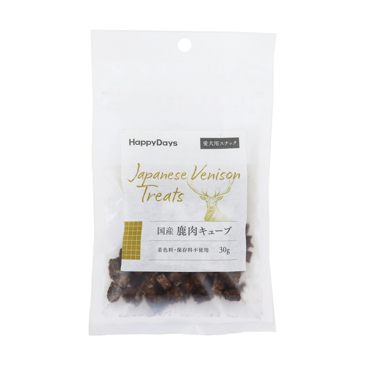 ペットプロ HappyDays 国産鹿肉キューブ 犬用 30g