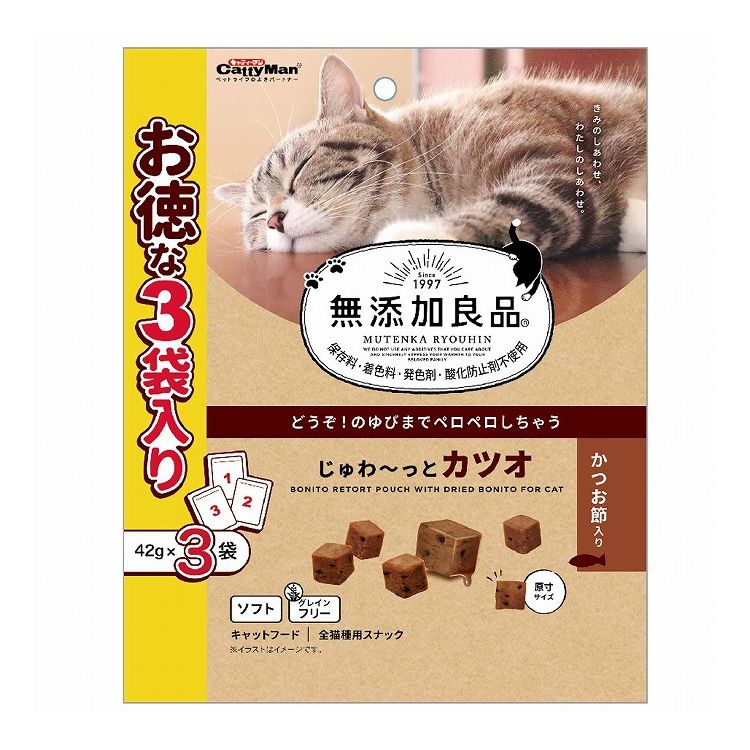 【商品説明】・上質なカツオにかつお節の香りと旨味をプラスした猫用スナックです。・しっとりソフトな食感にこだわった、ジューシーな味わい。・食べやすい小粒に仕上げました。・健康な瞳の維持にうれしいタウリンを配合・保存料・着色料・発色剤・酸化防止...