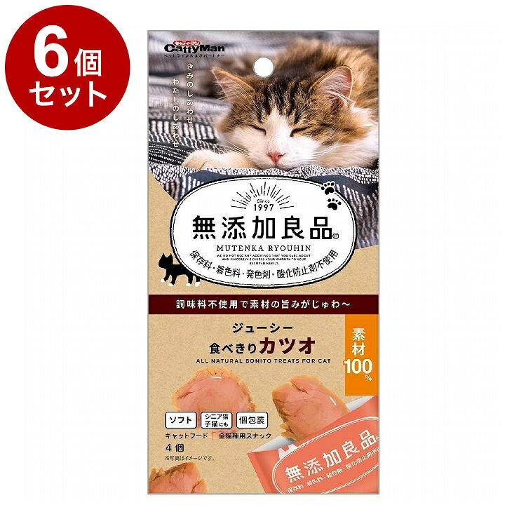 【6個セット】 ドギーマン キャティーマン 無添加良品 ジューシー食べきりカツオ 4個
