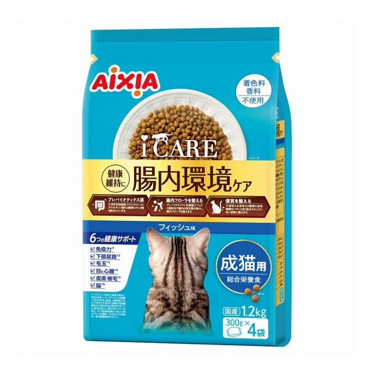 アイシア i CARE キャットドライ 成猫用 フィッシュ味 1.2kg