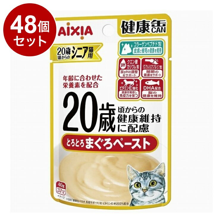 【48個セット】 アイシア 健康缶パウチ 20歳からのとろとろまぐろペースト 40g【送料無料】