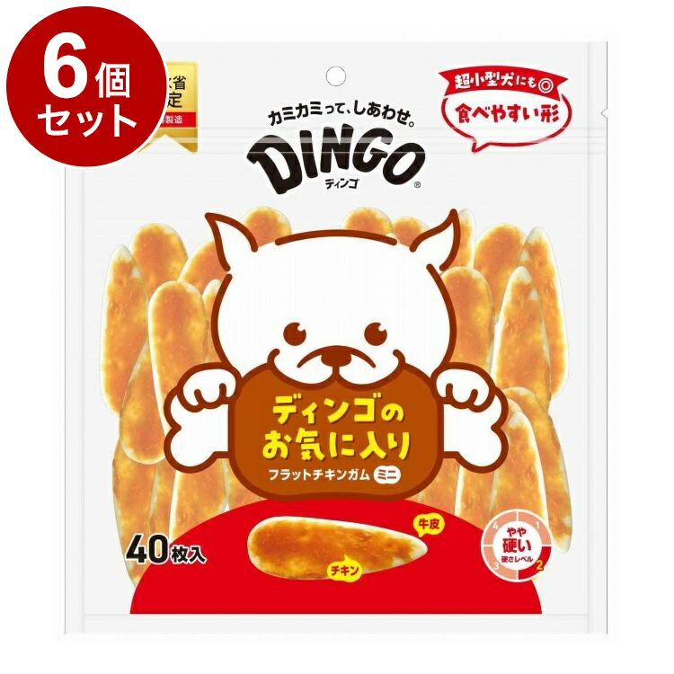 【6個セット】 ディンゴ フラットチキンガムミニ 40枚入【送料無料】
