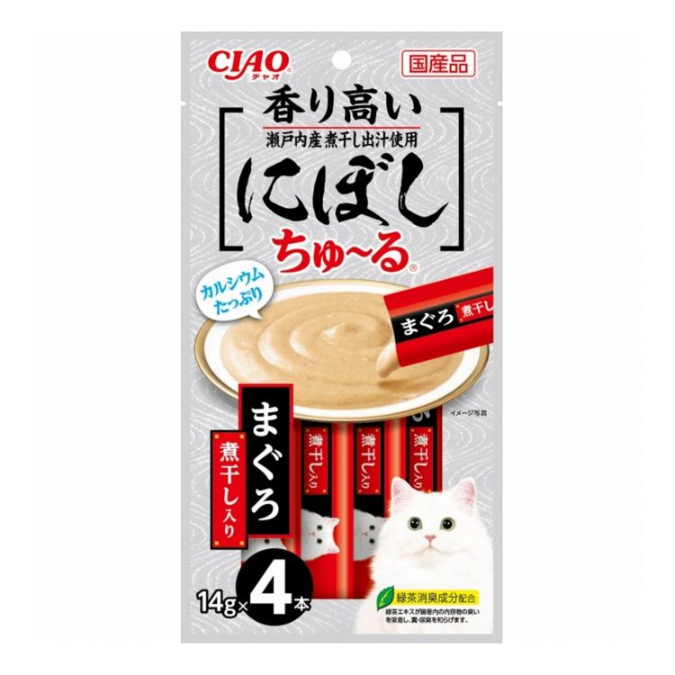 乐天商城 - いなばペットフード CIAO にぼしちゅ~る まぐろ 煮干入り 14g×4本
