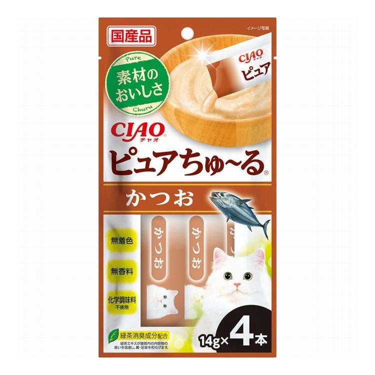 いなばペットフード CIAO ピュアちゅ~る かつお 14g×4本