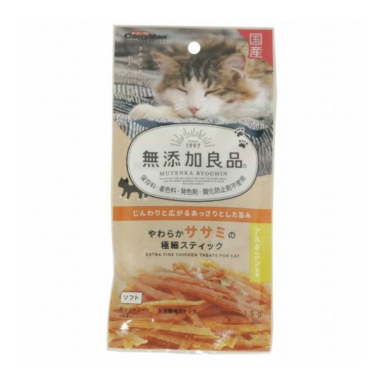 【商品説明】・じんわりと広がるあっさりとした旨みの鶏ササミを使用した素材のおいしさを楽しむおやつです。・細くてやわらかく、噛むチカラが弱いコも食べやすい・気になる添加物は使わない、加えない。保存料・着色料・発色剤・酸化防止剤不使用〇原材料(成分)肉類(鶏ササミ、鶏肉)、ソルビトール、グリセリン、ミネラル類(ナトリウム)、リン酸塩(Na)、調味料〇賞味/使用期限(未開封)12ヶ月※仕入れ元の規定により3ヶ月以上期限の残った商品のみ出荷致します。〇保管方法・お買い上げ後は直射日光、高温多湿の場所を避けて保存してください。・開封後は密閉の上冷蔵し、賞味期限に関わらず早めに与えてください。〇給与方法・パッケージ記載の給与量を目安に1日1〜数回に分け、おやつとして与えてください。〇原産国日本〇メーカー名ドギーマンハヤシ株式会社【取り寄せ品のご注意事項（ご注文前にご確認ください）】・本商品は原則注文後のキャンセルはお受けできません。・本商品と他商品で同梱注文をいただき、仮に他商品が完売等でご用意できない場合でも本商品は発送させていただきます。・本商品を複数（2点以上）注文いただき、完売等で注文数のご用意できない場合でもご用意できた数量は発送させていただきます。【送料について】北海道、沖縄、離島は送料を頂きます。