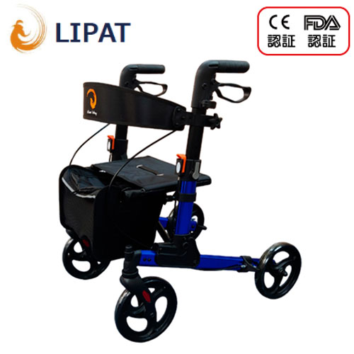 LIPAT ライパット シルバーカーNEXT ブルー アルミ製 折りたたみ オールインワン型 北欧風 ノーパンクタイヤ 便利 コンパクト 収納 バッグ付き 取り外し可能(代引不可)【送料無料】