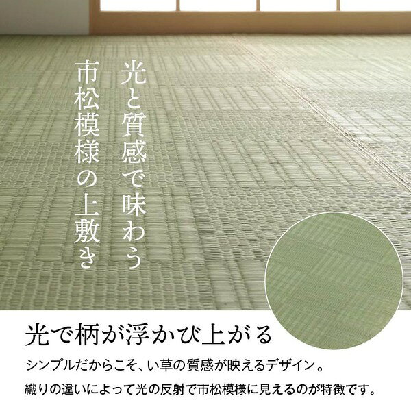 純国産い草 上敷きカーペット/絨毯 【格子柄 江戸間3畳 約174×261cm】 両面使用 抗菌 防臭 調湿 耐久性 日本製 〔リビング〕【代引不可】 [3]