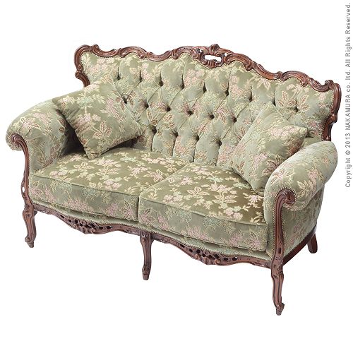 イタリア製 ヴェローナ クラシック 金華山 ソファ 二人掛け ソファー 肘付き 肘掛け付き おしゃれ 2人掛け ダイニング 花柄 高級感 アンティーク(代引不可)【送料無料】 [3]