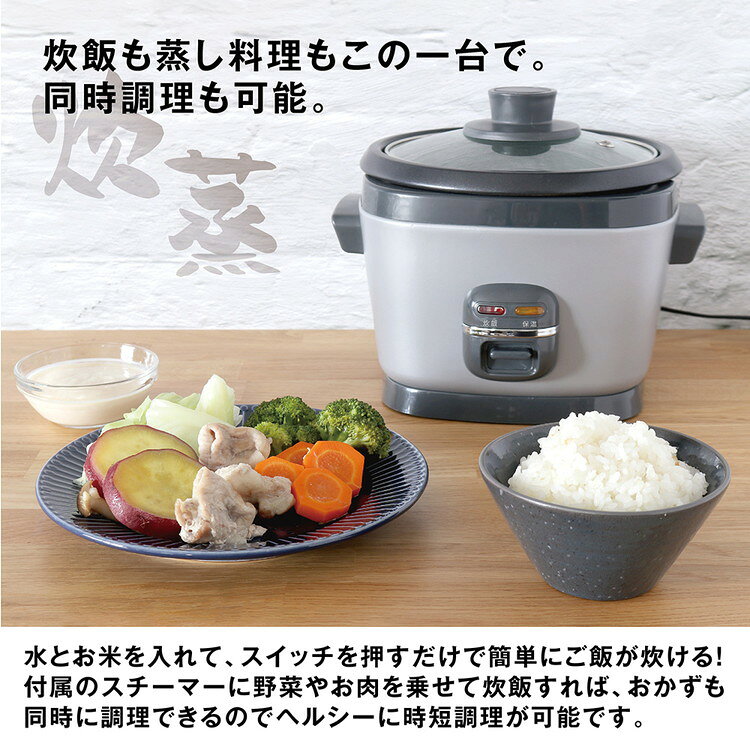 estale マルチスチームクッカー たくむす 炊飯器 3合 電動蒸し器 蒸し料理 一人暮...