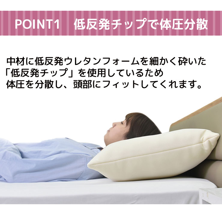 低反発まくら チップ使用 ニット生地 低反発チップまくら ウォッシャブル 洗濯可能 低反発 体圧分散 枕 もちもち 二重構造 快眠(代引不可)【送料無料】 [3]