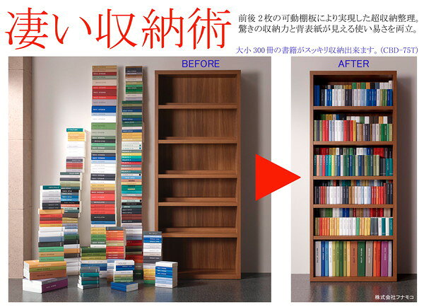 本州・四国は開梱設置無料 フナモコ コミックシェルフ ロータイプ 【幅90×高さ114cm】 ホワイトウッド CBS-91L 日本製(代引不可)【送料無料】 [2]