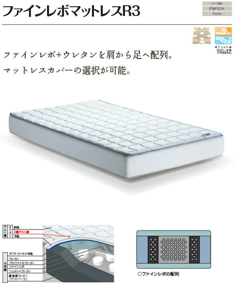 ASLEEP(アスリープ) ファインレボ マットレス プライム R3 ワイドダブル DF8855M 日本製 高機能マットレス カバー付きファイン レボ ファインレボグッズ(代引不可)【送料無料】 [2]