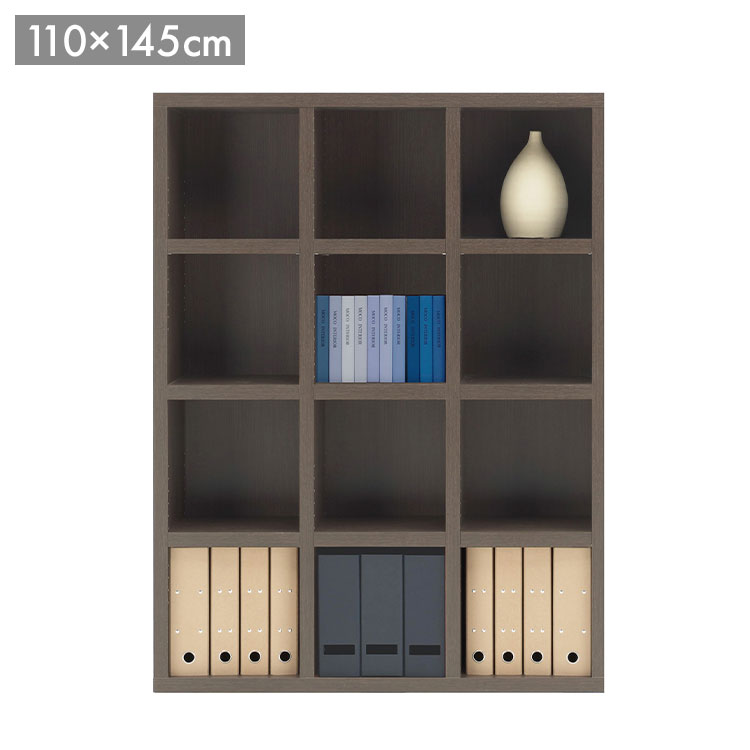 Shelves - フナモコ ラチス ミドルタイプ シェルフ FFR-110M レベッカオーク ブラウン 木目 シェルフ 棚 収納 家具 本棚 書棚 木目 ラック 完成品 国産 日本製 A4 幅110 高さ145cm(代引不可)【送料無料】