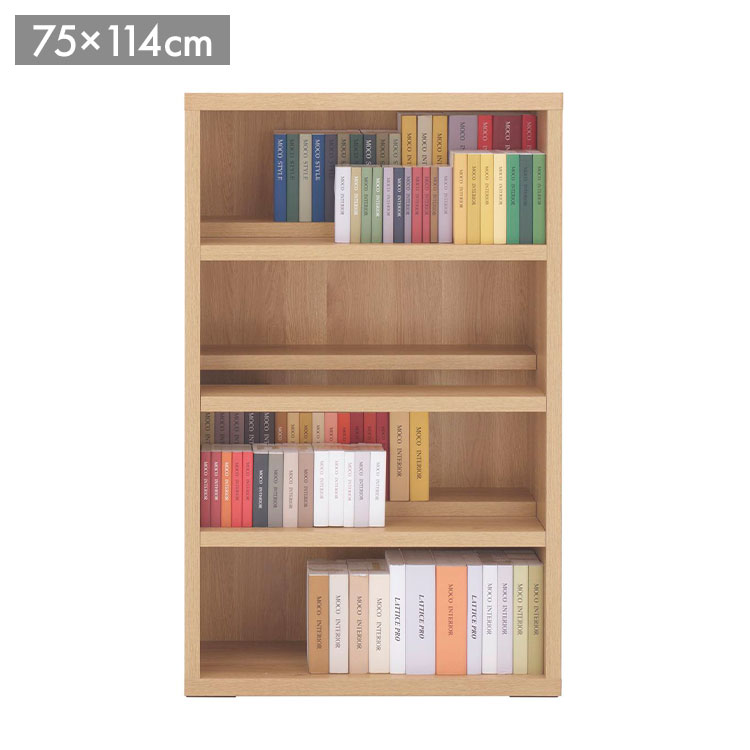 フナモコ コミックシェルフ ロータイプ CBC-76L キャナルオーク ナチュラル 木目 シェルフ 棚 収納 家具 本棚 書棚 木目 ラック 完成品 国産 日本製 幅75 高さ114cm(代引不可)【送料無料】