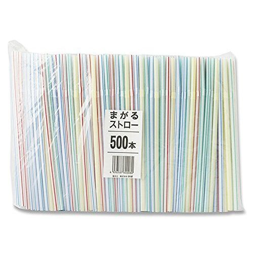 中村 ストロー カラー 曲がるストロー 500本入り 60008 JANCODE：4976187600080本体サイズ:約φ0.6×21cm(1本あたり)内容量:500本入りストロー色:カラー【送料について】北海道、沖縄、離島は送料を頂きます。