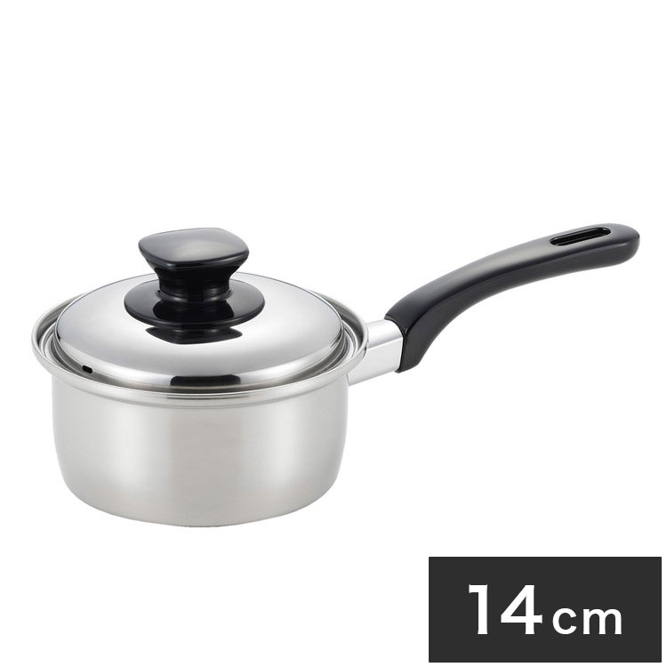 Small Pans - ベストコ IH対応 片手鍋 日本製 ソースパン ステンレス 3層鋼 14cm SJ-3143 ミラスティ SJ-3143【送料無料】
