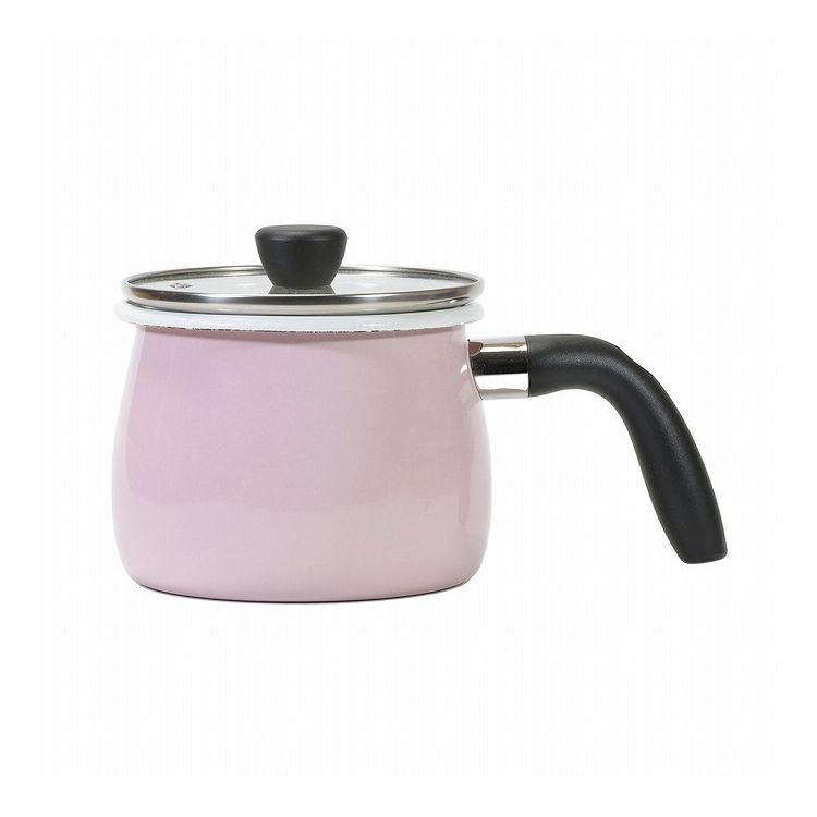 ベストコ マルチポット 片手鍋 2.0L ホーロー IH ピンク ガラス蓋付 NQ-0111 カリーノ なんでもポット【送料無料】