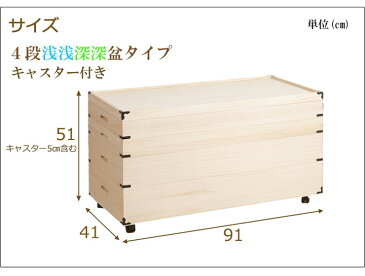 キャスター付き桐衣装箱 4段 高さ51 隅金具付 桐ケース 衣装ケース 押入れ クローゼット 桐たんす 保管庫 保管ケース 着物 衣類収納 洋服 浴衣(代引不可)【送料無料】