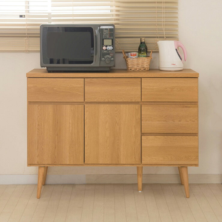 日本製 キッチンカウンター 幅110cm ナチュラル 収納型タイプ 完成品 組み立て不要...