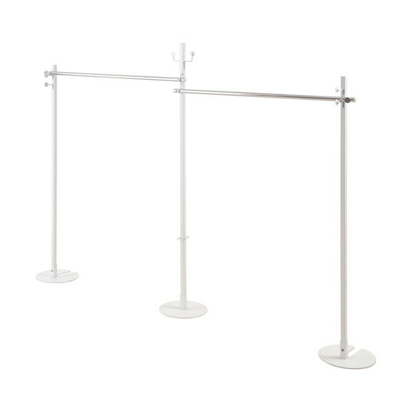 日本製 室内 物干し 兼用 ハンガー ワイド ポールハンガー 可変式 ホワイト 白 コートハンガー ハンガーラック 収納 服吊 ワードローブ 国産(代引不可)【...