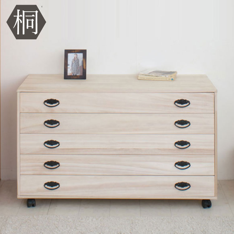 日本製 完成品 和の趣 キャスター付き 桐 タンス 五段 5段 チェスト 木製 天然木 たんす 国産 和室 玄関 引き出し 総桐 押入れ 北欧(代引不可)【送料無料】